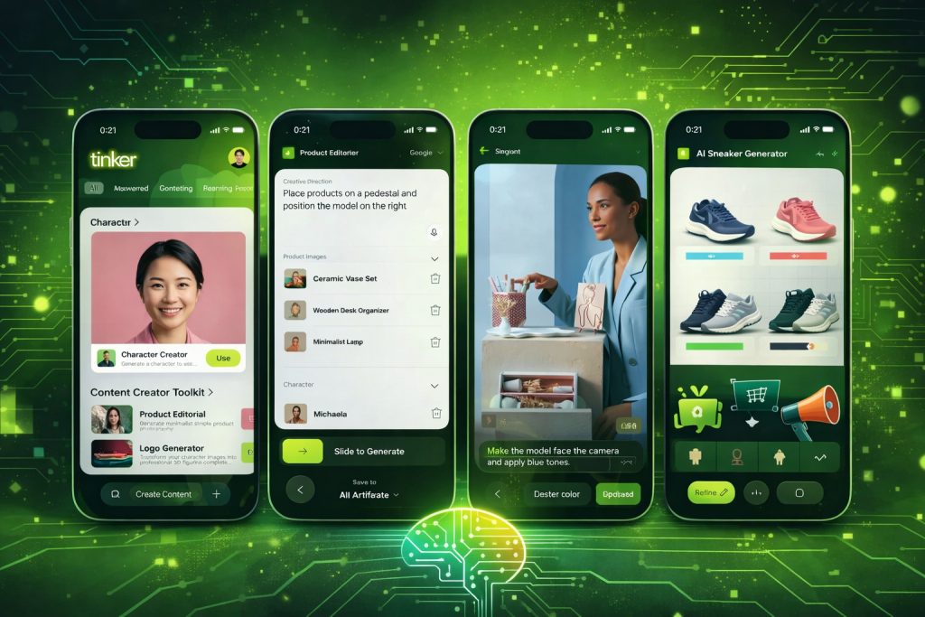 Shopify Tinker App Screens